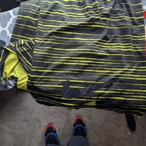 Nike Black and Yellow Striped Shorts
